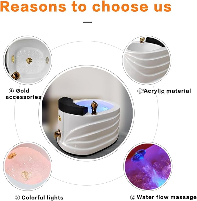 Acrylic Footbath Foot Soak Tub Acrylic Pedicure Sink With Heat And Massage - View 3 - Beauty Republic Equipment Store