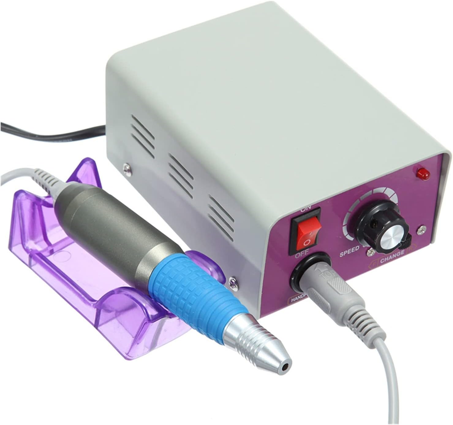 Electric Nail Drill Manicure Machine Art Equipment, 6 Pcs Nail Drill Bit Foot Pedal Control Box Shape 25000, Natural Nails, Gel Polish - Professional Spa Equipment at Beauty Republic Equipment Store