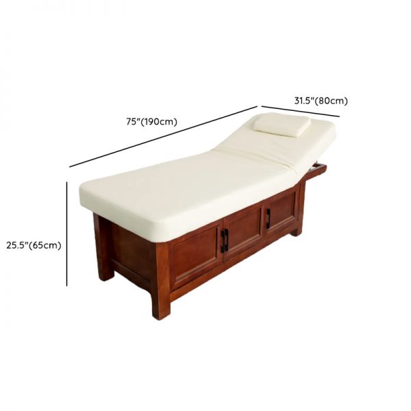 Fixed Height Rectangle Wooden Trestle Base Spa Massage Bed - View 2 - Beauty Republic Equipment Store