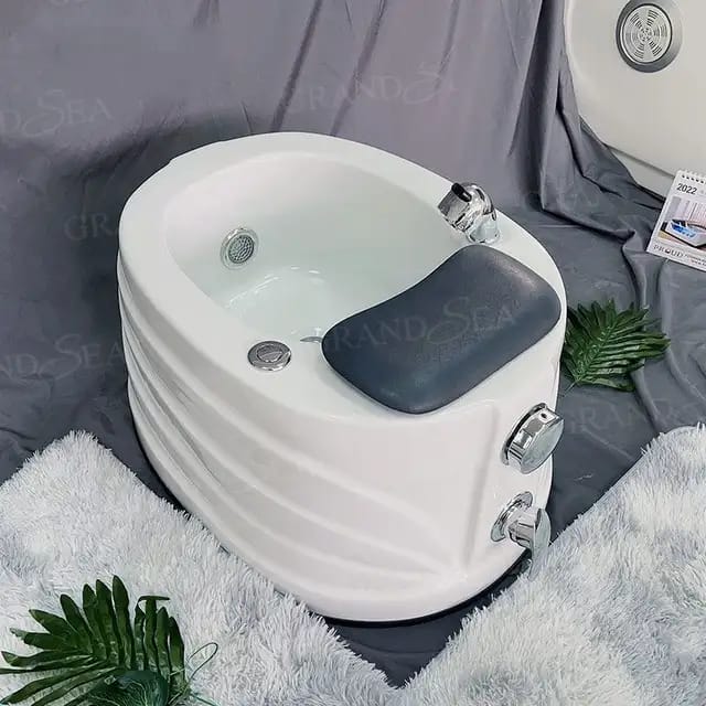 Acrylic Foot Bath Basin with Pedicure Foot Rest Massage - Professional Spa Equipment at Beauty Republic Equipment Store