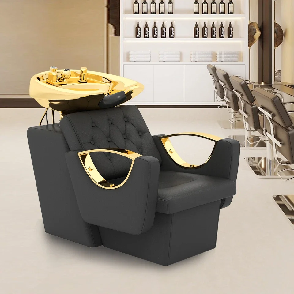 Gold shampoo sink reclining