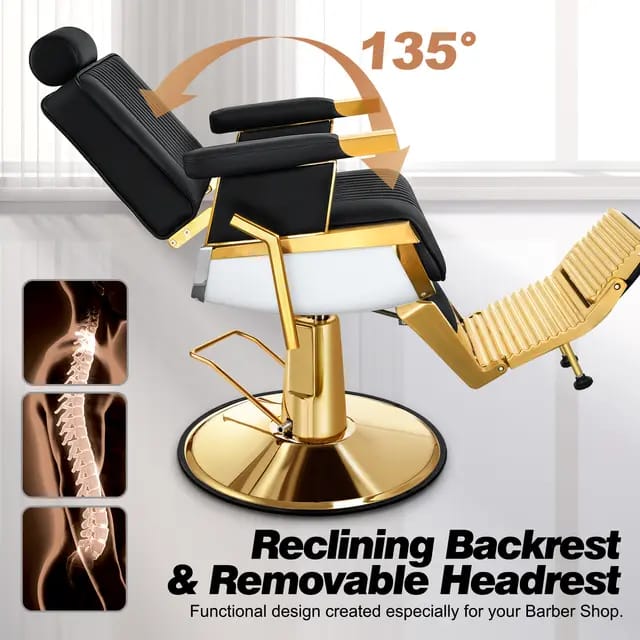 Reclining backrest barber seat - Professional Barbershop Equipment at Beauty Republic Equipment Store